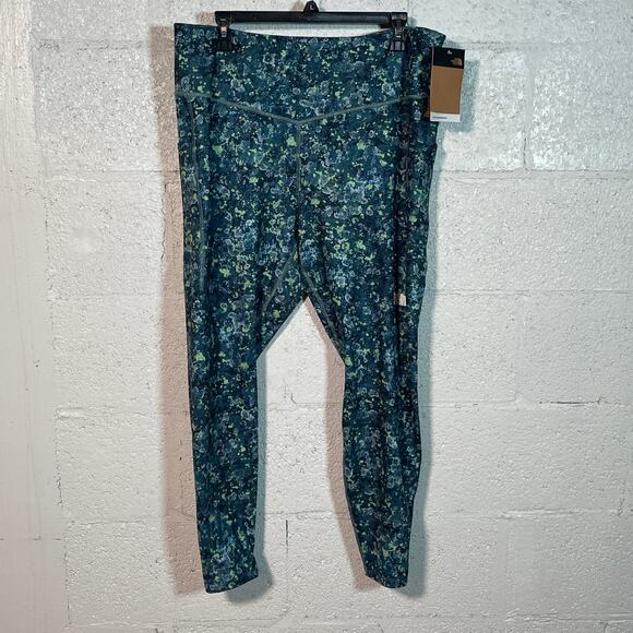 The North Face Plus Size High Rise 7/8 Leggings Beta Blue Lichen Print 2X - Picture 5 of 11